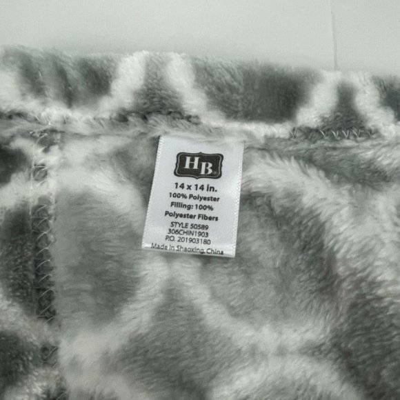 HB Grey White Elephant 14" Security Blanket Lovey Very Soft Minky Plush - Picture 4 of 4